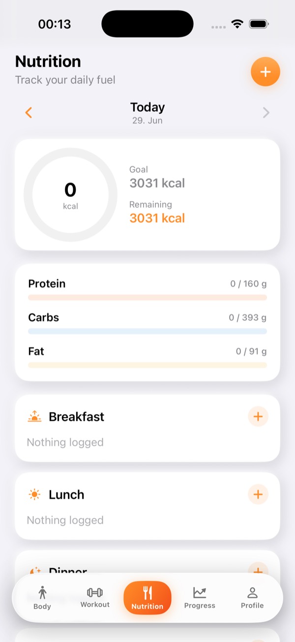 Fast meal logging